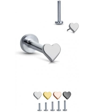 Titanium Labret Monroe Ear Cartilage Threadless Push Pin Nose Stud Heart Choose Your Color, Size & Gauge Gold-Tone-20G-5/16" ...