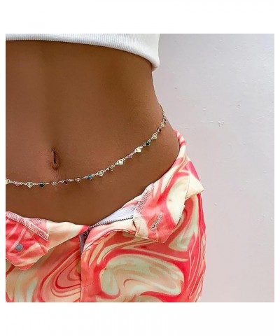 Crystal Belly Waist Chain Belt - Bikini Gold Layered Belly Chain for Women - Red Green Rhinestone Diamond Body Chain Jewelry ...