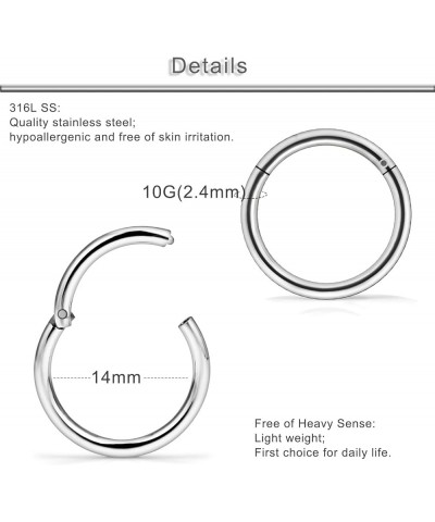 2G 4G 6G 8G 10G 12G Hinged Large Septum Rings Clicker Surgical Steel Ear Gauges Tunnels Plugs Hoop Earrings Expander Taper St...