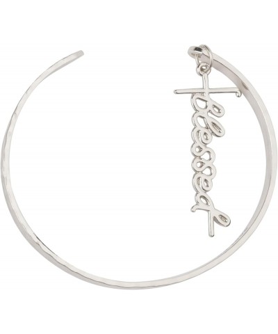 Howard's Inspirational Nina Blessed Charm Cuff Bracelet for Women Silver $12.60 Bracelets