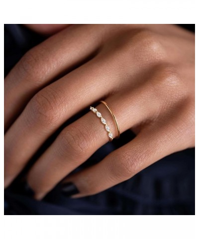 Stackable Gold Rings for Women, Dainty Trendy Ring Set 14k Gold Plated Cubic Zirconia Rings Thin Wedding Rings for Women Non ...