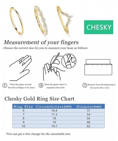 Stackable Gold Rings for Women, Dainty Trendy Ring Set 14k Gold Plated Cubic Zirconia Rings Thin Wedding Rings for Women Non ...