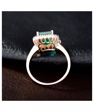 Solid 14K Rose Yellow Gold Natural Emerald Rings Engagement Wedding Diamond Band for Women Promotion Emerald $446.04 Rings