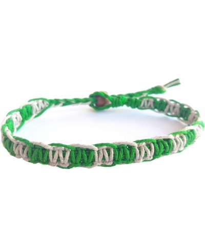 Surfer Hawaiian Adjustable Hemp Anklet Hemp Bracelet - Handmade Natural and Green $7.64 Anklets