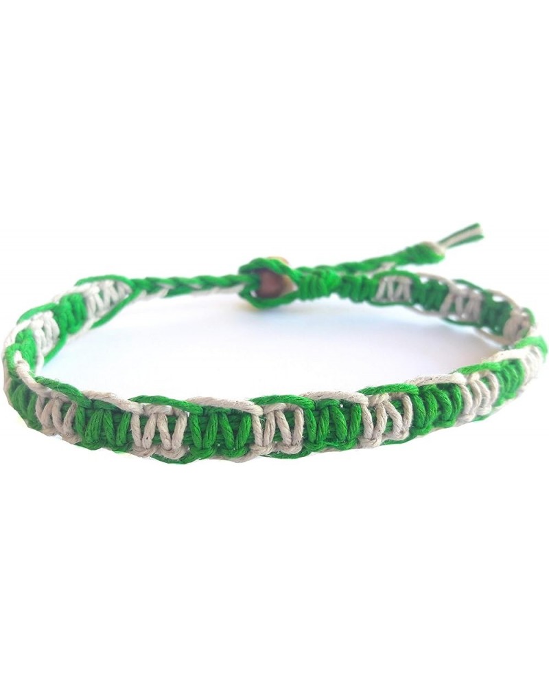 Surfer Hawaiian Adjustable Hemp Anklet Hemp Bracelet - Handmade Natural and Green $7.64 Anklets