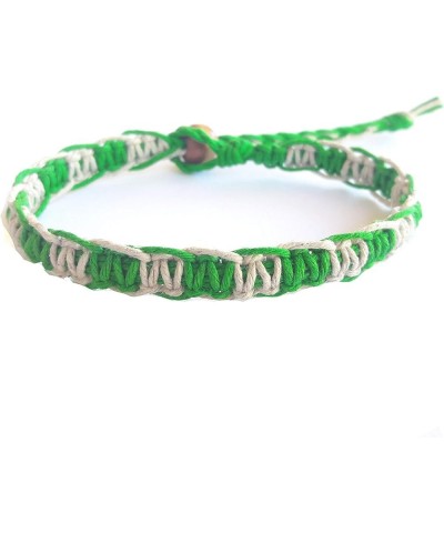 Surfer Hawaiian Adjustable Hemp Anklet Hemp Bracelet - Handmade Natural and Green $7.64 Anklets