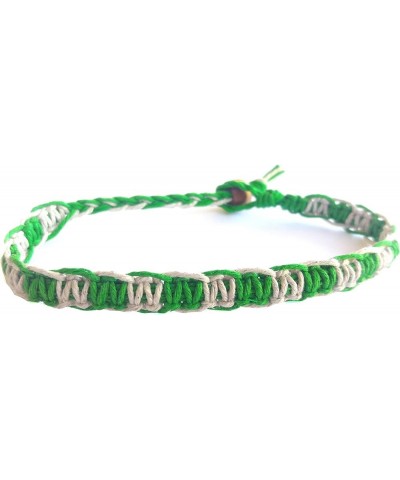 Surfer Hawaiian Adjustable Hemp Anklet Hemp Bracelet - Handmade Natural and Green $7.64 Anklets