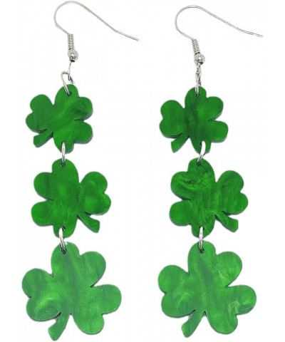 St. Patrick's Day Earrings for Women Irish Shamrock Dangle Earrings Green Clover Hat Shape Drop Earrings for Women Girls St P...