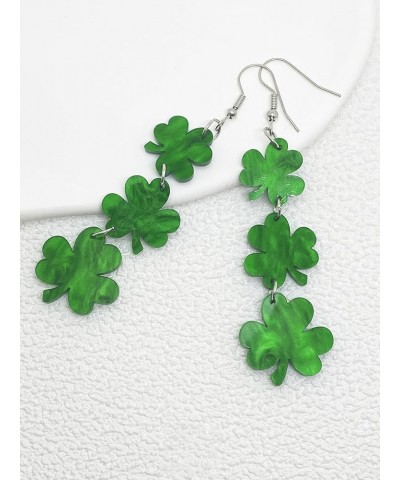 St. Patrick's Day Earrings for Women Irish Shamrock Dangle Earrings Green Clover Hat Shape Drop Earrings for Women Girls St P...