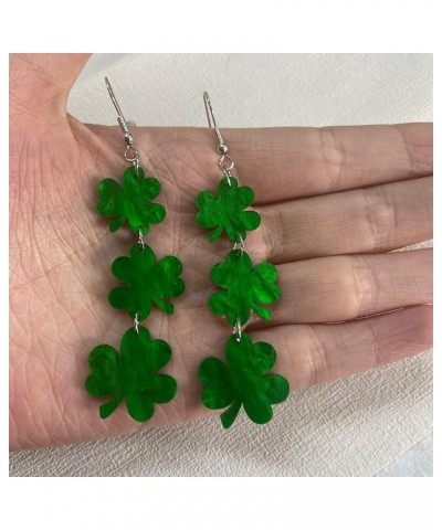 St. Patrick's Day Earrings for Women Irish Shamrock Dangle Earrings Green Clover Hat Shape Drop Earrings for Women Girls St P...