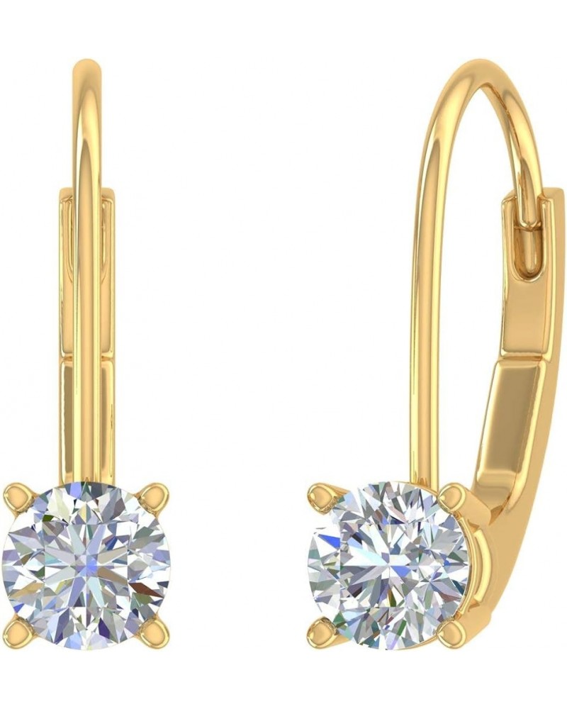 0.40 to 3/4 Carat Diamond Leverback Drop Earrings in 10K Gold - IGI Certified Yellow Gold 0.55 carats $112.10 Earrings