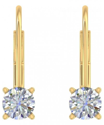 0.40 to 3/4 Carat Diamond Leverback Drop Earrings in 10K Gold - IGI Certified Yellow Gold 0.55 carats $112.10 Earrings