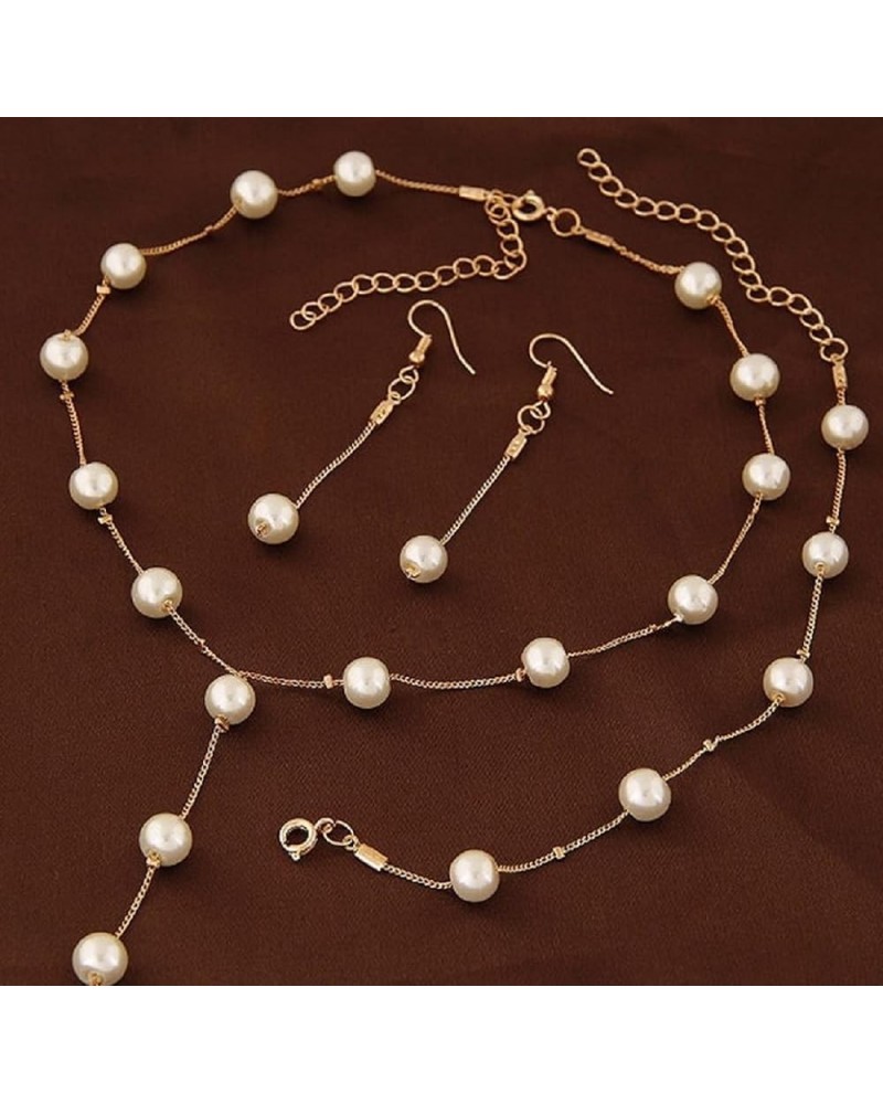 Faux Pearl Necklace Earring Bracelet Jewelry Set, Delicate and Classy Costume jewelry Favors Gold $7.14 Jewelry Sets