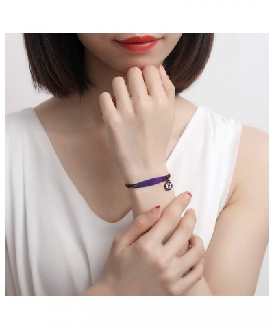 Fashion small Figaro medical alert bracelet for women adjustable 6.5-8 inch Purple addisons $14.56 Bracelets