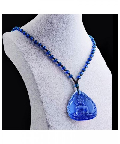 Medicine Buddha Necklace Quan Yin Kwan-yin Guan Yin Pendant Beaded Chain Jade Stone Chinese Feng Shui Amulet for Wealth Safe ...