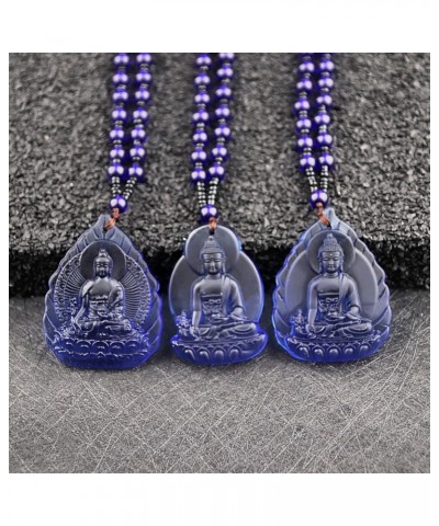 Medicine Buddha Necklace Quan Yin Kwan-yin Guan Yin Pendant Beaded Chain Jade Stone Chinese Feng Shui Amulet for Wealth Safe ...