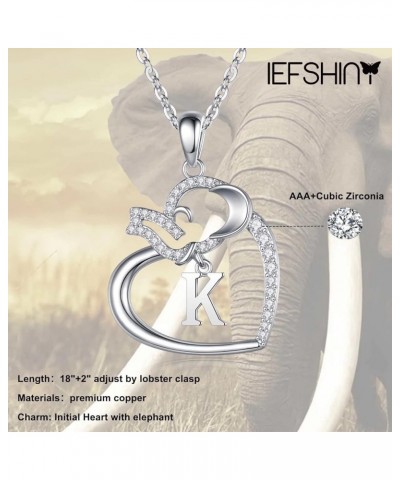 Elephant Gifts Elephant Necklaces for Women, Good Luck Elephant Love Heart Pendant Necklace Lucky Elephant Jewelry for Women ...