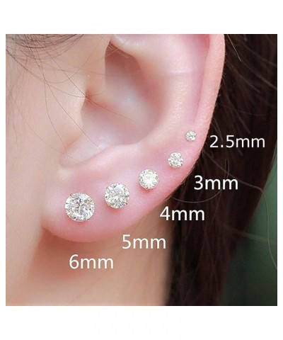 Real Solid 14k Gold Solitaire Round Cubic Zirconia CZ Stud Earrings 4mm Rose Gold $21.39 Earrings