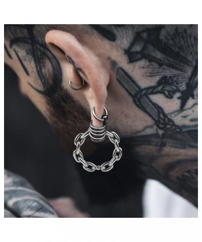 2PCS Chain of rings Ear Weights Hangers Gauges Lightweight Hypoallergenic Ear Plugs Tunnels 316 Stainless Steel Earrings Expa...