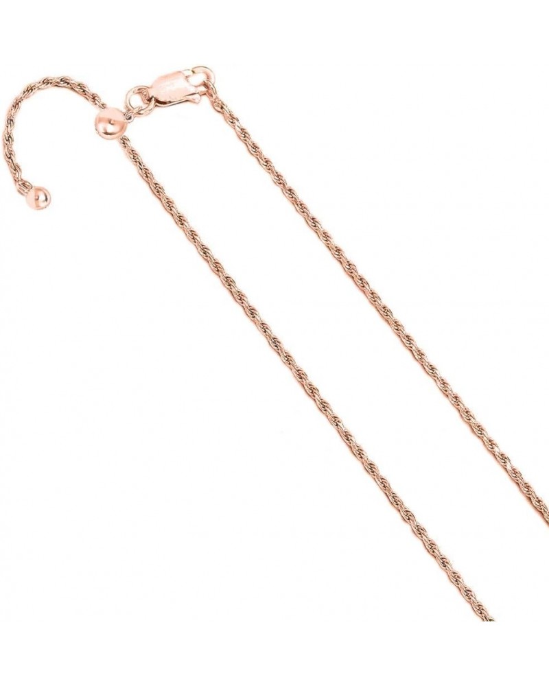 Sterling Silver 1.8MM Adjustable Rope Chain Braided Twist Chain Necklace For Women- Slider Necklace in 3 Colors Rose Gold $17...