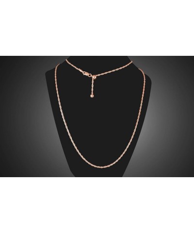 Sterling Silver 1.8MM Adjustable Rope Chain Braided Twist Chain Necklace For Women- Slider Necklace in 3 Colors Rose Gold $17...