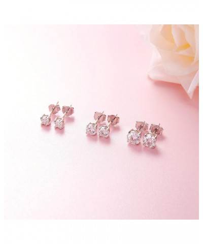 Diamond Moissanite Stud Earrings Women: 0.6-4ct DF Color Hypoallergenic 10mls Real White Gold Plated 925 Sterling Silver Simu...