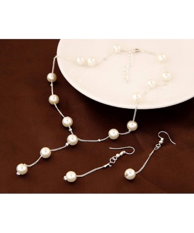 Faux Pearl Necklace Earring Bracelet Jewelry Set, Delicate and Classy Costume jewelry Favors Gold $7.14 Jewelry Sets