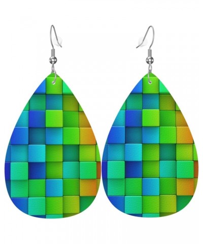 Leather Earrings for Women Girls, Dangle Teardrop Earrings for Party Wedding Pattern (581) $10.25 Earrings