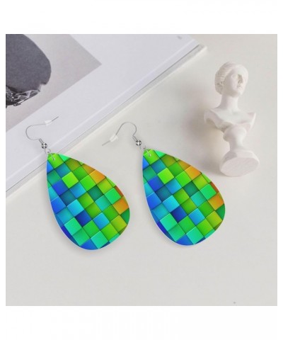 Leather Earrings for Women Girls, Dangle Teardrop Earrings for Party Wedding Pattern (581) $10.25 Earrings