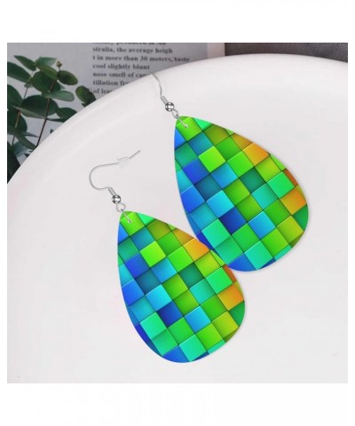 Leather Earrings for Women Girls, Dangle Teardrop Earrings for Party Wedding Pattern (581) $10.25 Earrings