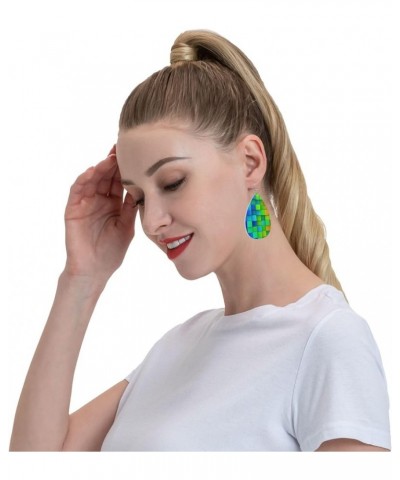 Leather Earrings for Women Girls, Dangle Teardrop Earrings for Party Wedding Pattern (581) $10.25 Earrings