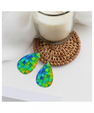 Leather Earrings for Women Girls, Dangle Teardrop Earrings for Party Wedding Pattern (581) $10.25 Earrings