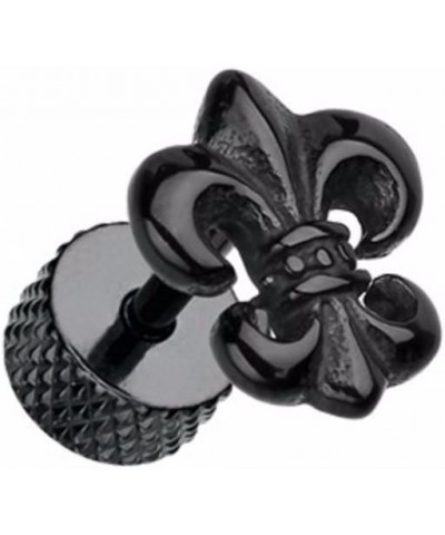 Blackline Fleur De Lis Steel Fake Plug $10.39 Earrings