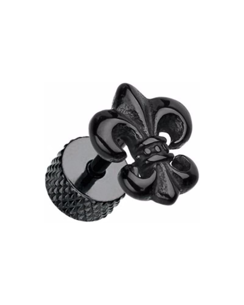 Blackline Fleur De Lis Steel Fake Plug $10.39 Earrings