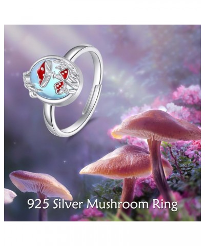 Dragonfly/hummingbird/Mushroom Ring 925 Sterling Silver Animal Rings for Women (Resizable Ring) Adjustable Mushroom Ring $16....