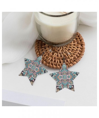 Leather Earrings Lightweight Faux Leather Earrings,Stars Dangle Earring Gift for Women Bird Design_2 $11.07 Earrings