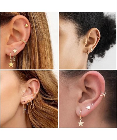 22pcs 18k Gold Plated Cartilage Earrings for Women and Girls,Multi-style,DIY Your Style 1-22pcs small earrings $9.53 Earrings