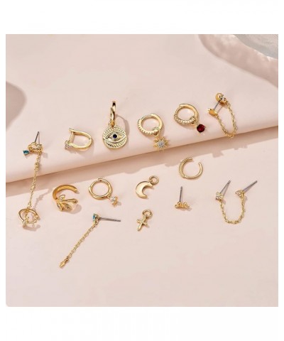 22pcs 18k Gold Plated Cartilage Earrings for Women and Girls,Multi-style,DIY Your Style 1-22pcs small earrings $9.53 Earrings