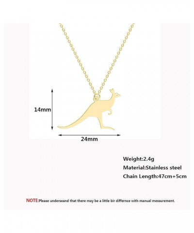 Jumping Kangaroo Necklace Funny Kangaroo Pendant Necklace Gift for Women Teens rose gold $8.69 Necklaces