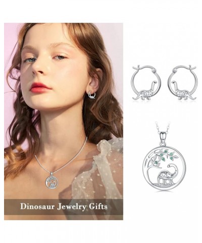 925 Sterling Silver Small Hoop Earrings for Sensitive Ears Cute Animal Jewelry Gifts for Women Daughter Dinosaur $17.81 Earrings