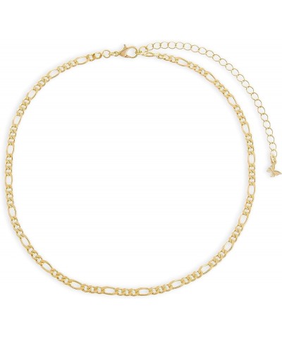 ADINA EDEN Italian Gold Chain Necklace, 14K Gold Filled Choker Necklace For Women | Cuban Link, Figaro, and Snake Herringbone...