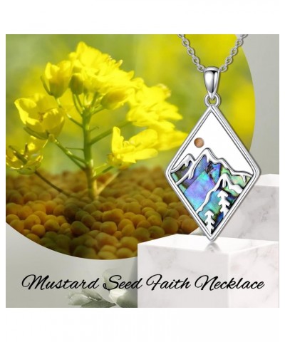 Mustard Seed Faith Necklace 925 Sterling Silver Faith Move Mountains Pendant Christian Jewelry for Women Girls A-silver-rhomb...