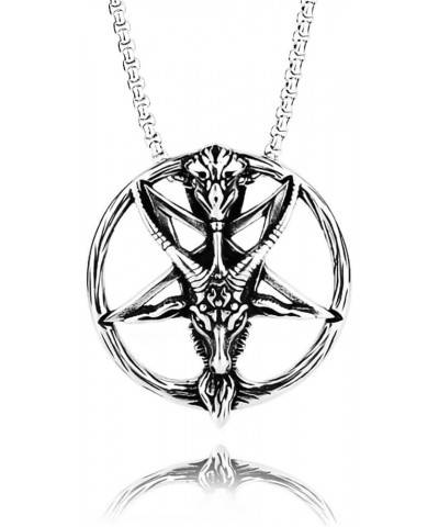 Men's Necklace Pendant for Men Boys with 23.6'' Stainless Steel Box Chain 116-Demon Goat Head $5.49 Necklaces