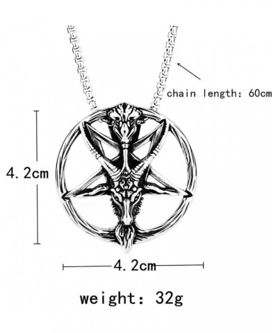 Men's Necklace Pendant for Men Boys with 23.6'' Stainless Steel Box Chain 116-Demon Goat Head $5.49 Necklaces