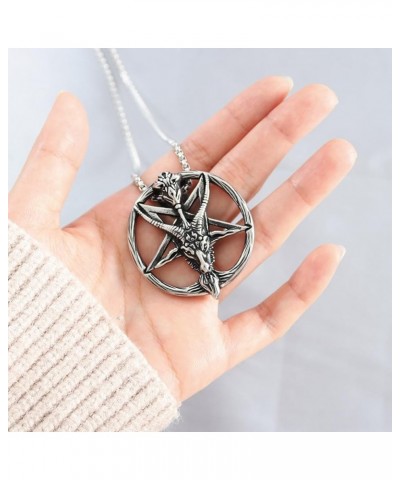 Men's Necklace Pendant for Men Boys with 23.6'' Stainless Steel Box Chain 116-Demon Goat Head $5.49 Necklaces