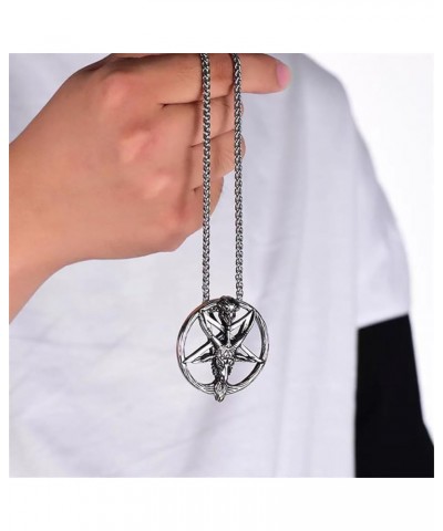 Men's Necklace Pendant for Men Boys with 23.6'' Stainless Steel Box Chain 116-Demon Goat Head $5.49 Necklaces