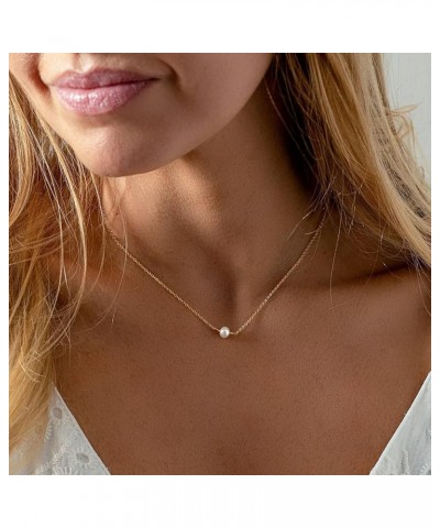 Layered Initial Pearl Necklaces for Women Trendy, Dainty 16K Gold Plated Pearl Necklace for Women Initial A-Z Pendant Necklac...