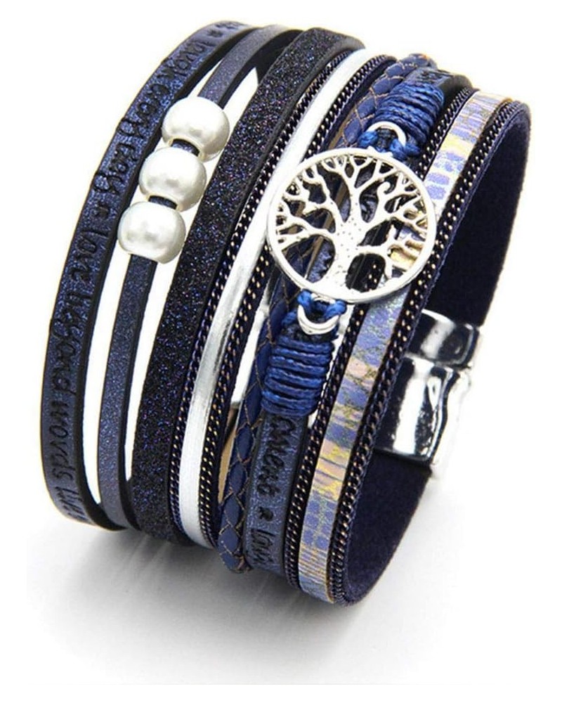 Women Tree of Life Leather Bracelets Multi-Layer Wraps Wristband Layered Wrap Bangle Cuff Bracelets for Friends Sisters Birth...