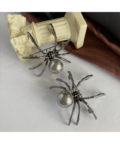 Gothic Halloween Spider Brooch Pins Set Micro Pave Polished Mother of Pearl Body Head Crystal for Women Mother Halloween Cost...