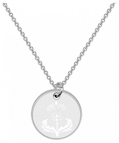 Inspired Jewelry Scottish Thistle Disc Pendant Necklace Gift Scottish Thistle necklace $9.20 Others